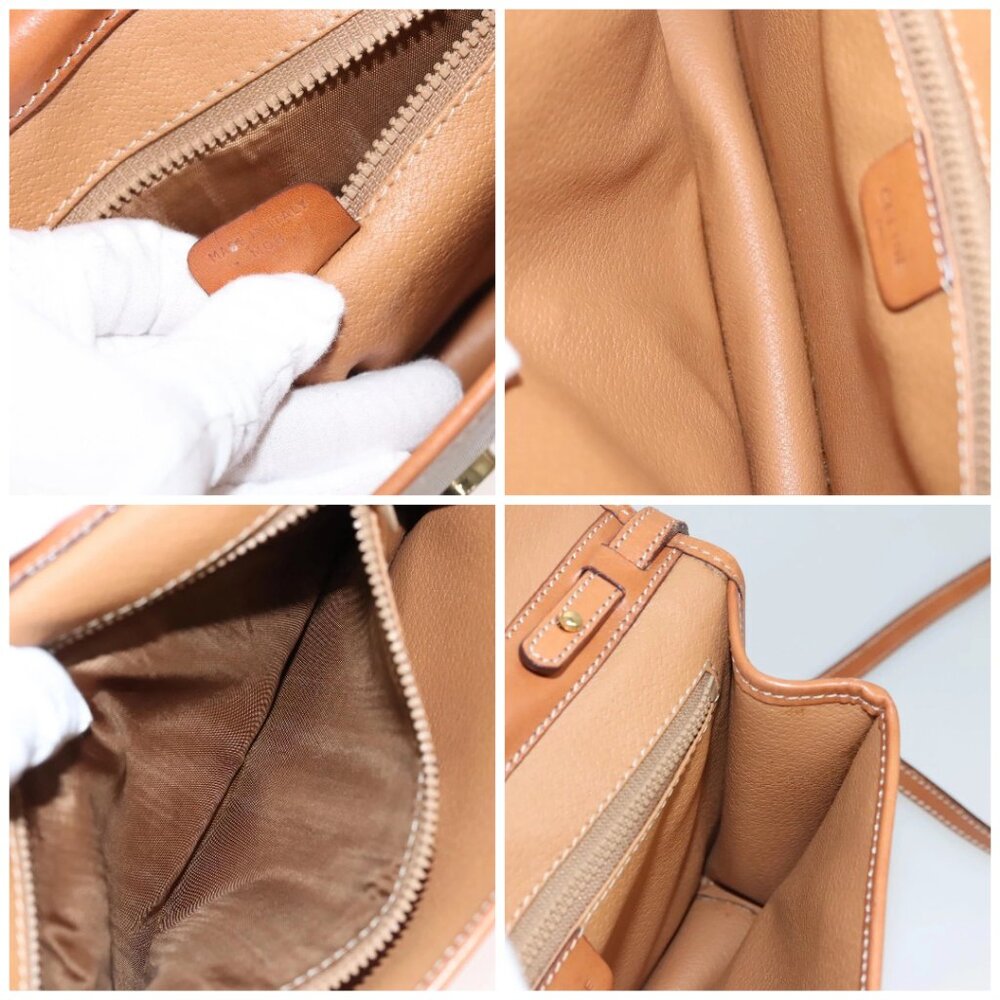 CELINE Macadam Canvas Shoulder Bag Beige Gold Auth - Picture 16 of 16